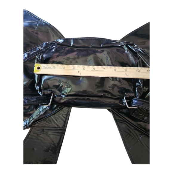 Fortnite Oversized Bow Backpack Black Patent Cosplay Y2K Kawaii Statement Bag - Picture 9 of 10